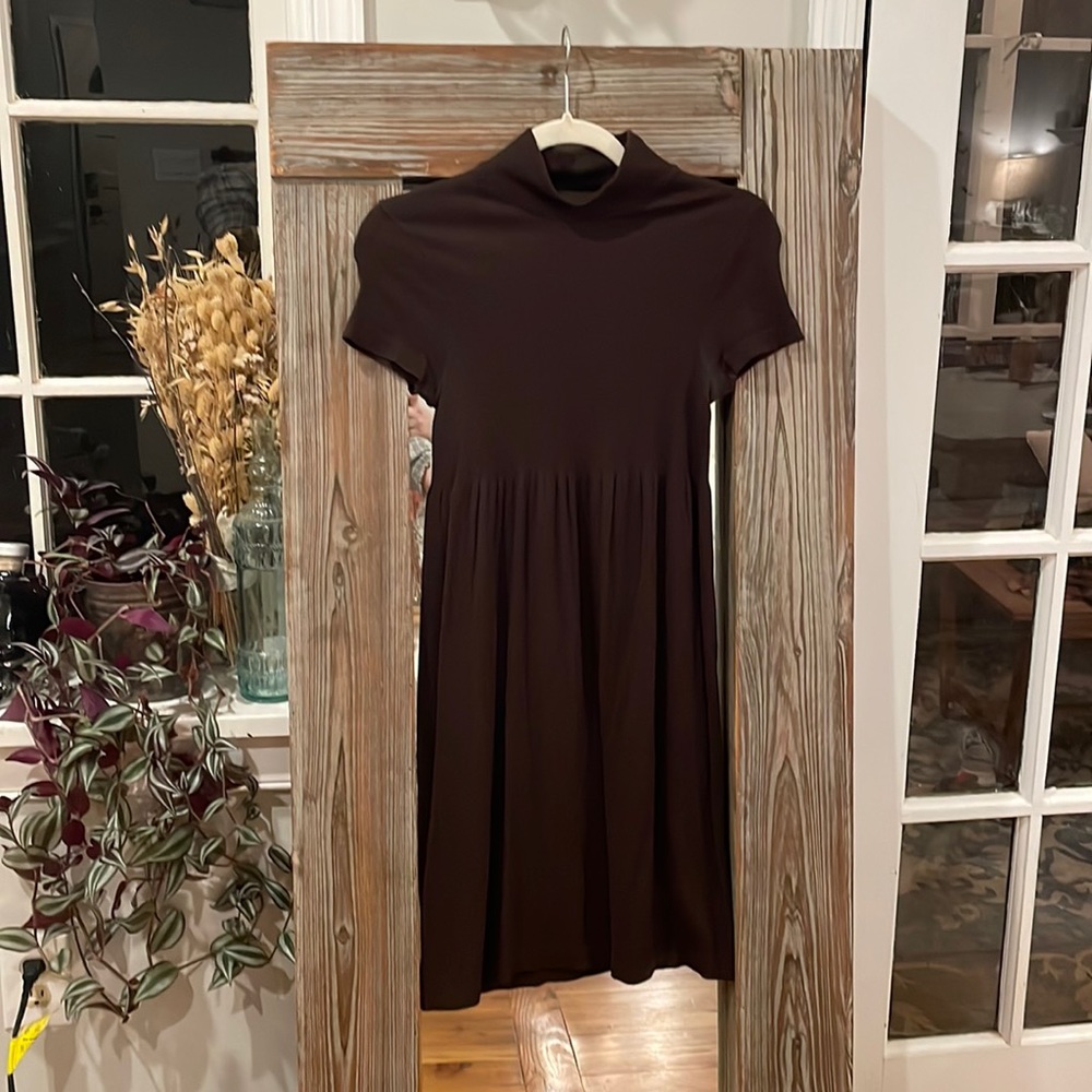 Brown turtle neck dress